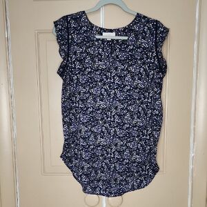 Loft Floral Navy Blue Women's Tank Top